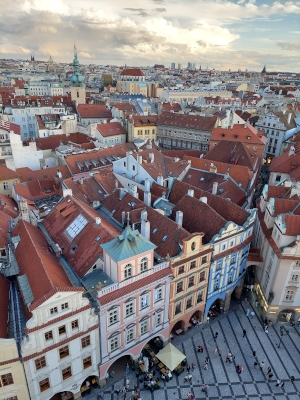 Prága kilátás az Óvárosháza tornyából